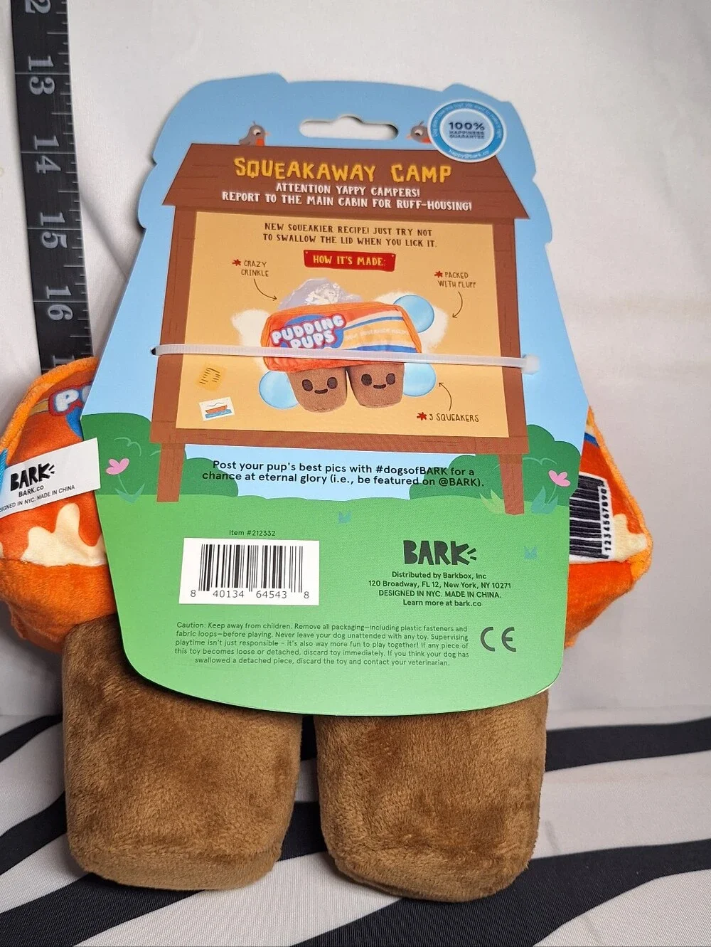 NWT Bark Pudding Pups Dog Toy S-M